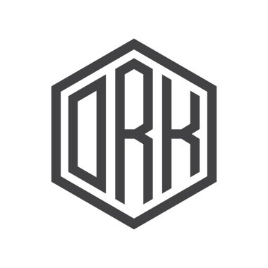 üç harfli baş harfleri altıgen logo siyah işareti simgesi