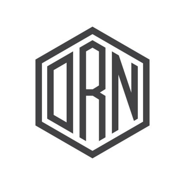 üç harfli baş harfleri altıgen logo siyah işareti simgesi