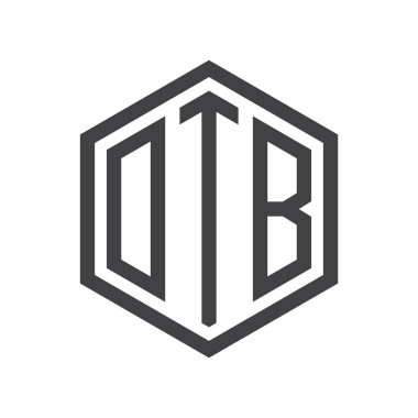 üç harfli baş harfleri altıgen logo siyah işareti simgesi