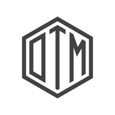 üç harfli baş harfleri altıgen logo siyah işareti simgesi