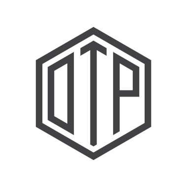 üç harfli baş harfleri altıgen logo siyah işareti simgesi