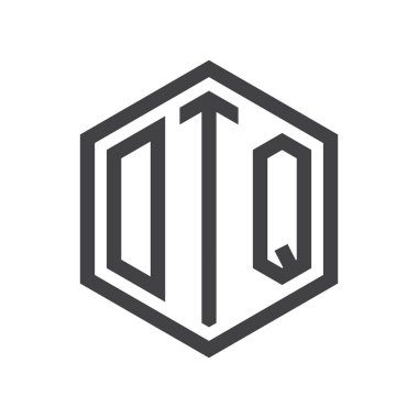 üç harfli baş harfleri altıgen logo siyah işareti simgesi