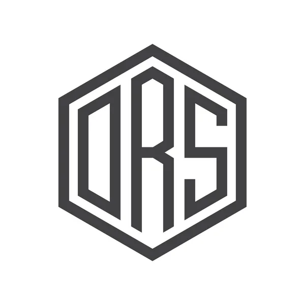 Drei-Buchstaben-Initialen Sechseck-Logo schwarzes Zeichen Symbol — Stockvektor