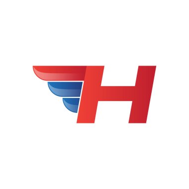 hızlı ilk harfi H logo vektör kanat