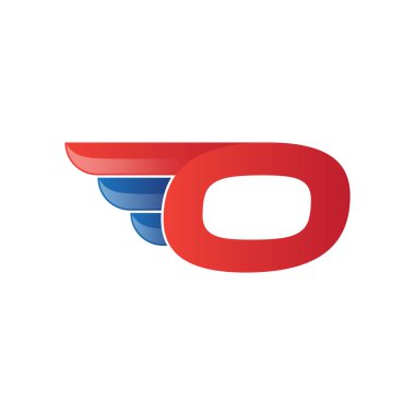 hızlı ilk harf O logo vektör kanat