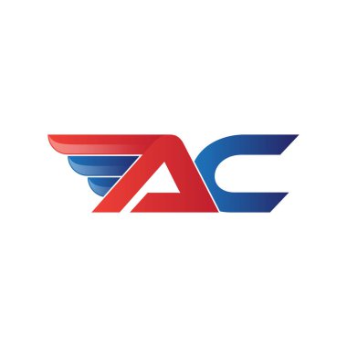 hızlı ilk harf logo vektör kanat