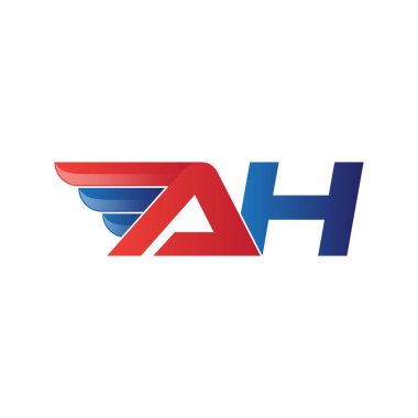 hızlı ilk harf logo vektör kanat