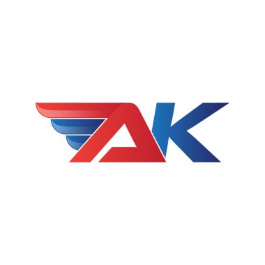 hızlı ilk harf logo vektör kanat