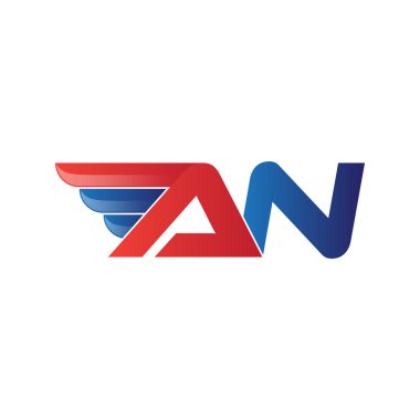 hızlı ilk harf logo vektör kanat