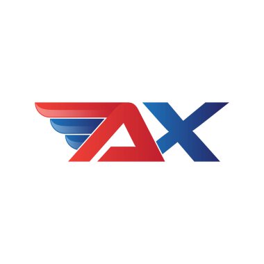 hızlı ilk harf logo vektör kanat