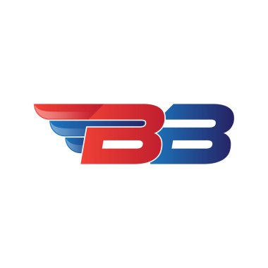 hızlı ilk harf logo vektör kanat