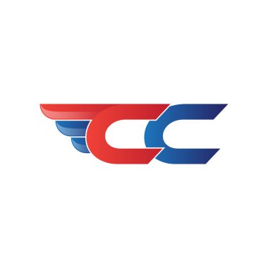 hızlı ilk harf logo vektör kanat