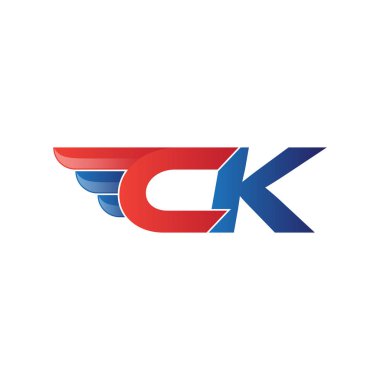 hızlı ilk harf logo vektör kanat