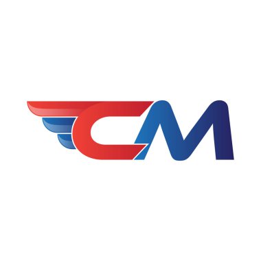 hızlı ilk harf logo vektör kanat