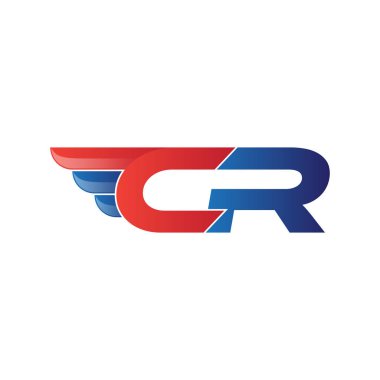 hızlı ilk harf logo vektör kanat