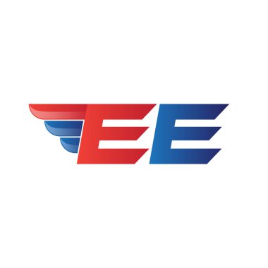 hızlı ilk harf logo vektör kanat