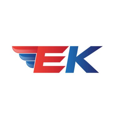 hızlı ilk harf logo vektör kanat