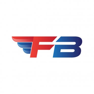 hızlı ilk harf logo vektör kanat