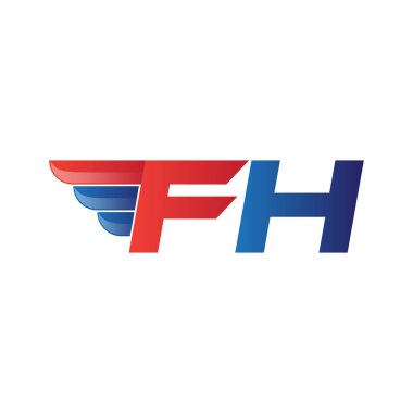 hızlı ilk harf logo vektör kanat