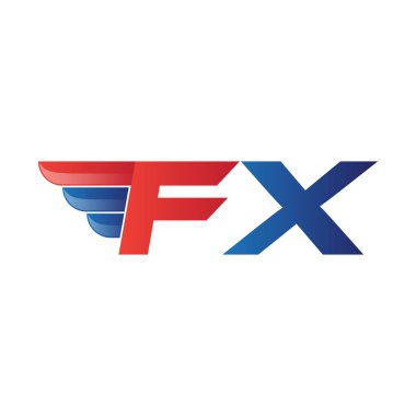 hızlı ilk harf logo vektör kanat