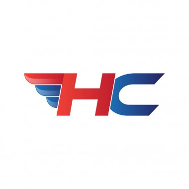 hızlı ilk harf logo vektör kanat