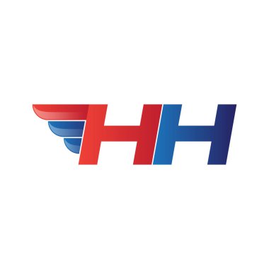 hızlı ilk harf logo vektör kanat