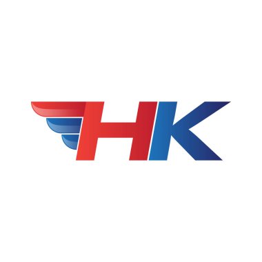 hızlı ilk harf logo vektör kanat