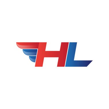 hızlı ilk harf logo vektör kanat