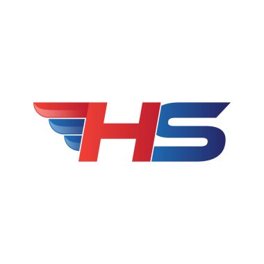 hızlı ilk harf logo vektör kanat