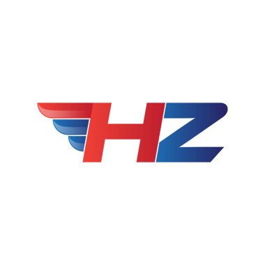 hızlı ilk harf logo vektör kanat