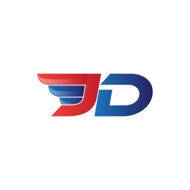 hızlı ilk harf logo vektör kanat