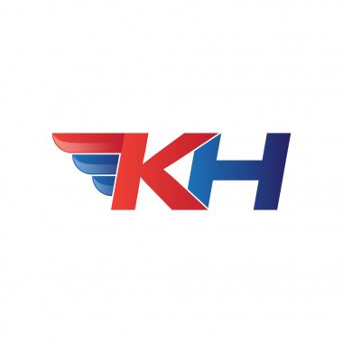 hızlı ilk harf logo vektör kanat