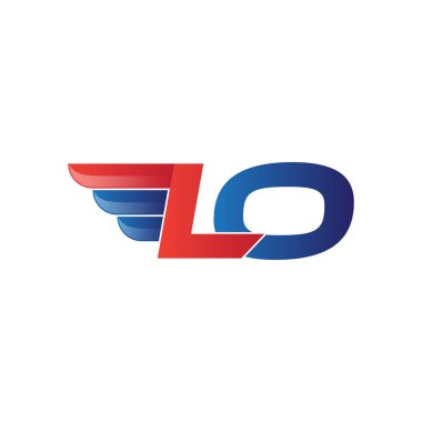 hızlı ilk harf logo vektör kanat