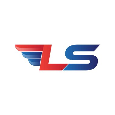 hızlı ilk harf logo vektör kanat