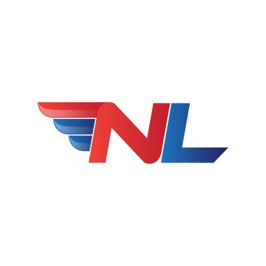 hızlı ilk harf logo vektör kanat