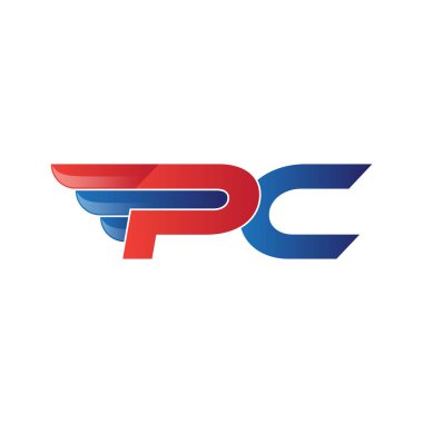 hızlı ilk harf logo vektör kanat