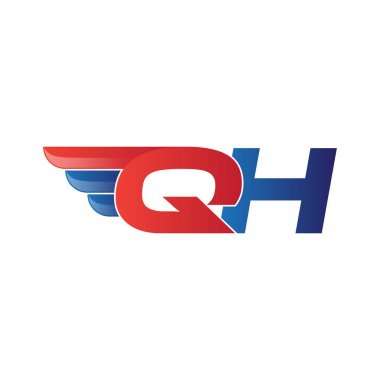 hızlı ilk harf logo vektör kanat