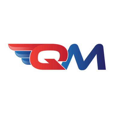 hızlı ilk harf logo vektör kanat