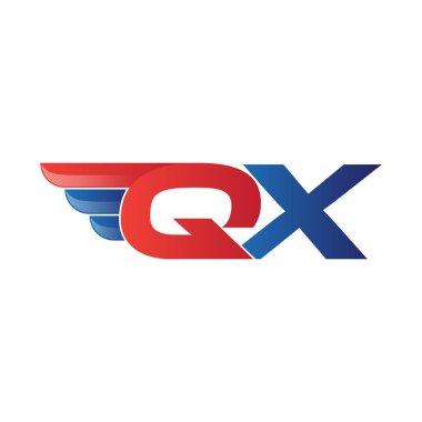 hızlı ilk harf logo vektör kanat