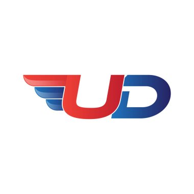 hızlı ilk harf logo vektör kanat