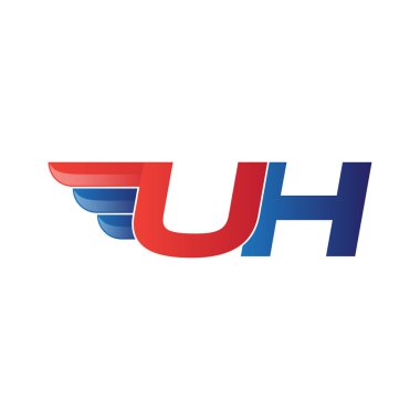 hızlı ilk harf logo vektör kanat