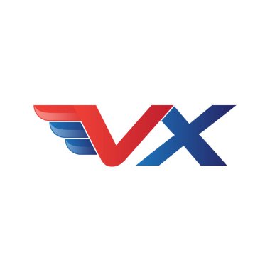 hızlı ilk harf logo vektör kanat