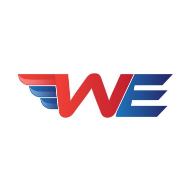 hızlı ilk harf logo vektör kanat