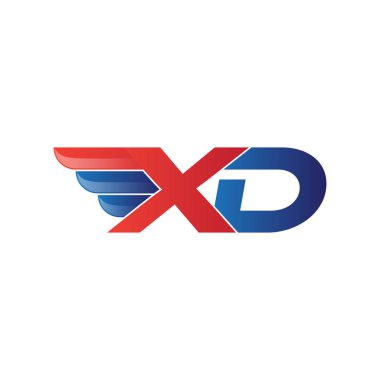 hızlı ilk harf logo vektör kanat