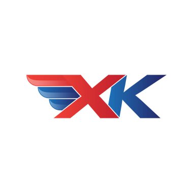 hızlı ilk harf logo vektör kanat