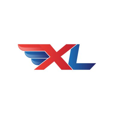 hızlı ilk harf logo vektör kanat