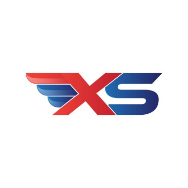 hızlı ilk harf logo vektör kanat