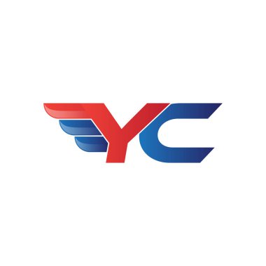 hızlı ilk harf logo vektör kanat