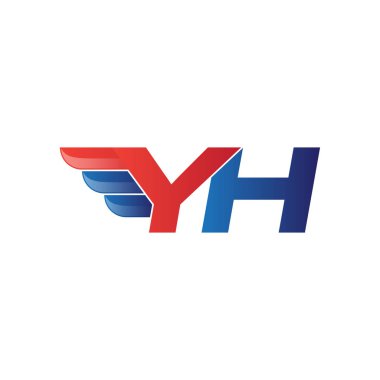 hızlı ilk harf logo vektör kanat