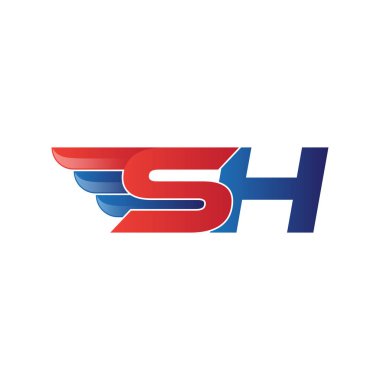 hızlı ilk harf logo vektör kanat